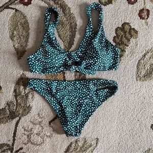 SHEIN green printed bikini 👙